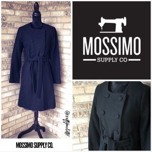 Retro Mossimo Collarless Double Breasted Wool Coat